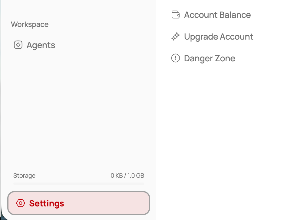 The Settings item in the MailGate app sidebar.